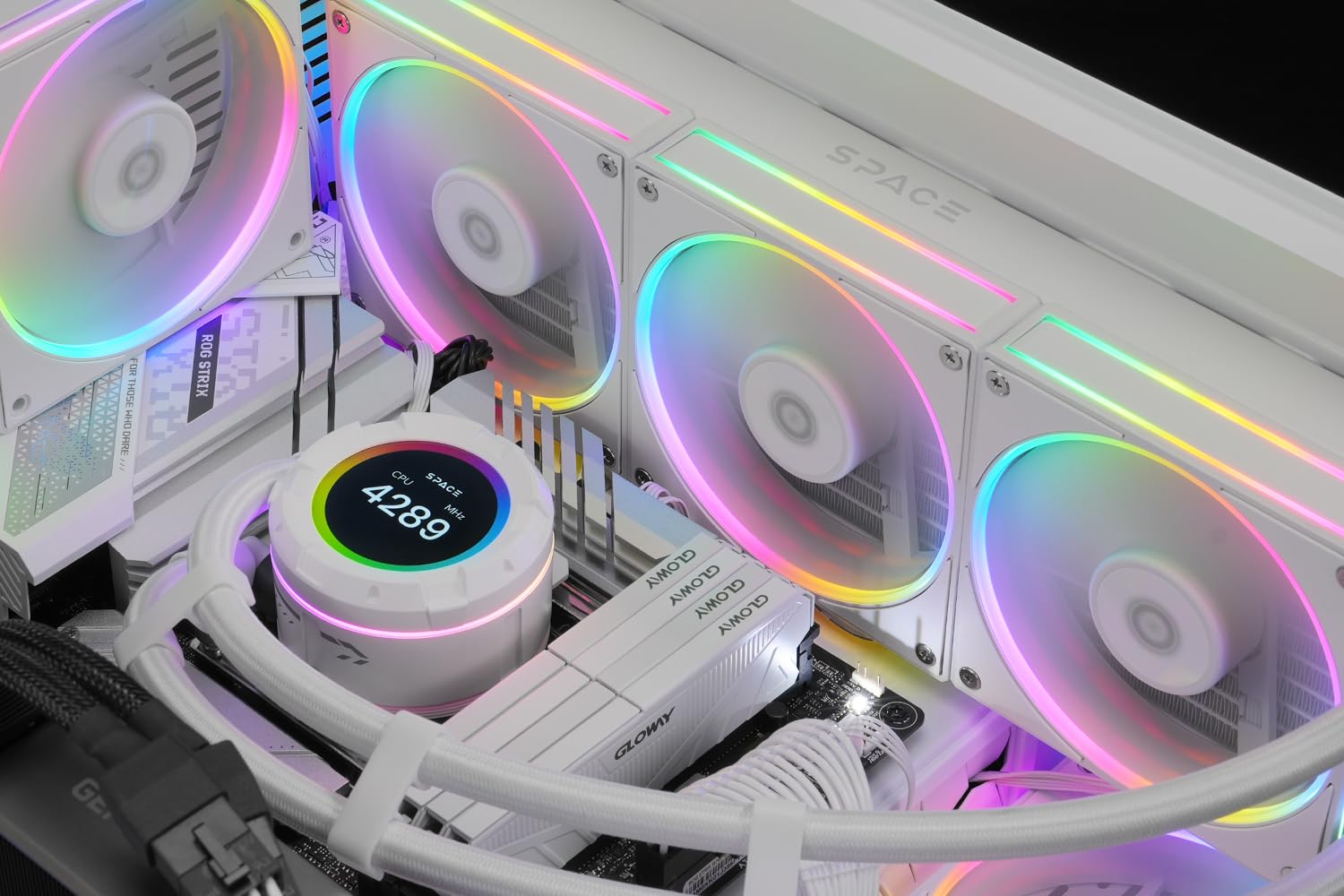 ID-COOLING AF-127-W-TRIO 120mm Case Fan ARGB FDB Bearing PC Fan Daisy Chain Connector Computer Fan for Radiator/CPU Air Cooler/Computer Case, 3 Pack, White