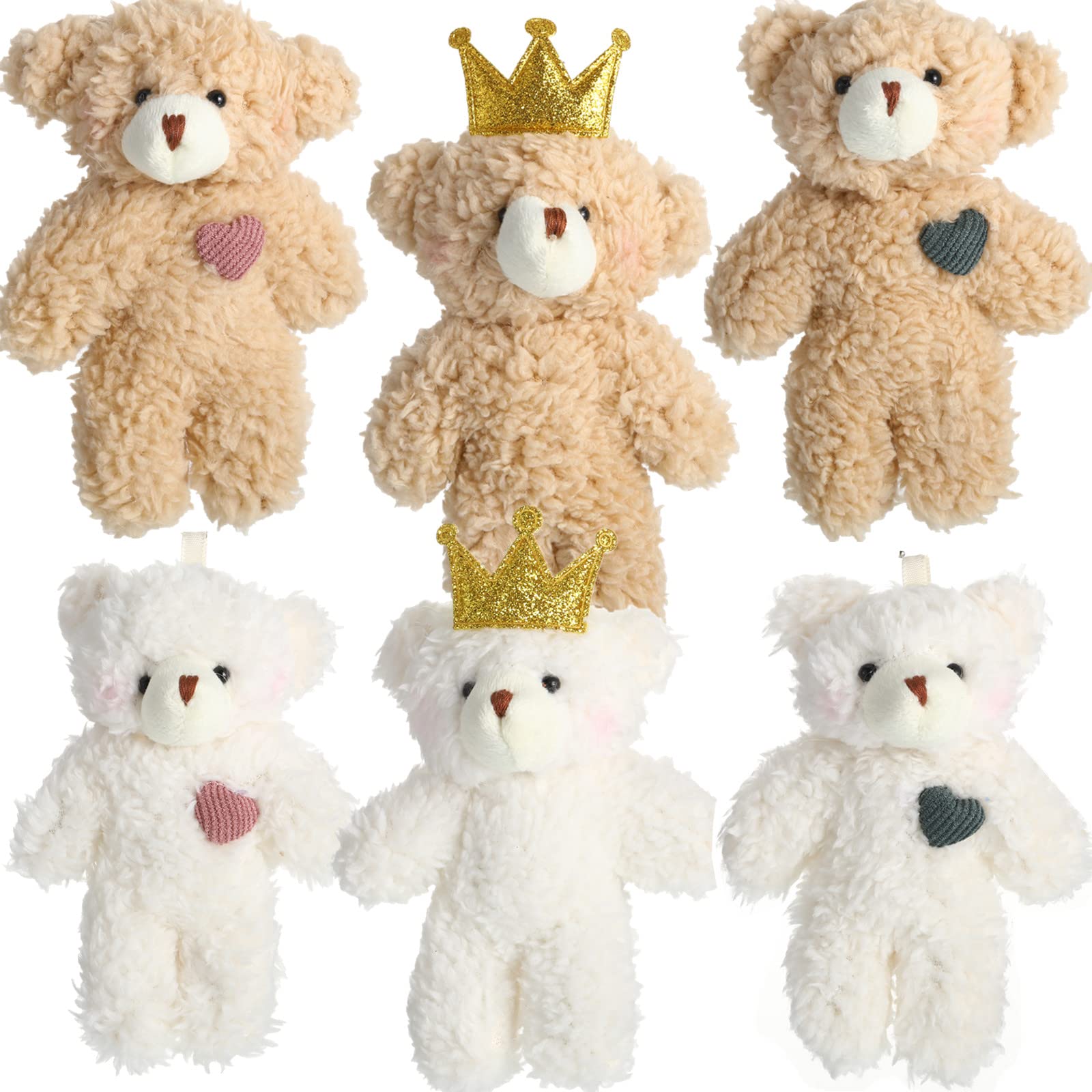 18 Pieces Small Bear 4.7 Inch Plush Bear Keychain Small Soft Stuffed Bear Tiny Bear Doll for DIY Keychain Birthday Wedding Xmas Decorations Party Favor