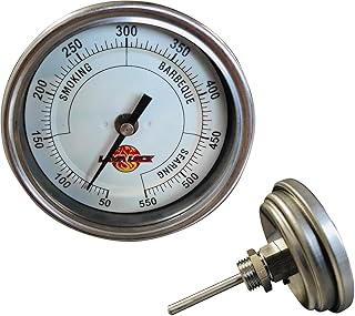LavaLock® 3" Adjustable Gas Charcoal Smoker Pit Grill BBQ Thermometer Electric Heavy Duty Stainless 2.5" stem