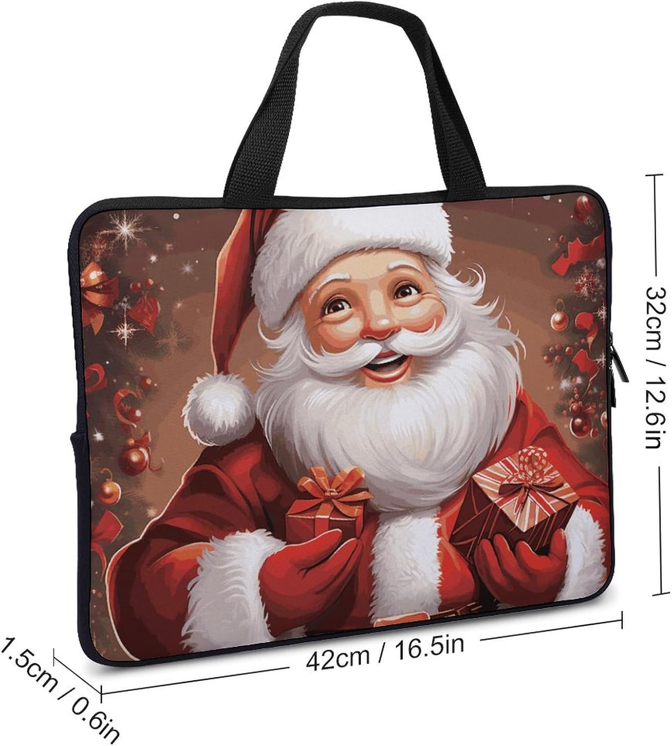 Laptop Case Sleeve Shockproof Computer Carrying Bag Santa Claus Xmas Gifts Notebook Case Cover Laptop Bag Water Resistant Computer Cases Tablet Briefcase for Travel Business 17 Inch image 4