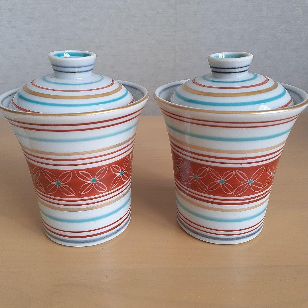 源右衛門古伊万里の伝統 日本の銘窯 源右衛門作 染錦古伊万里蕪絵 蒸碗揃