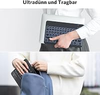 OMOTON Bluetooth Billentyűzet iPad iPhone Android Windows Telefonos Tartóval Háttérvilágítás Újratölthető QWERTZ 7