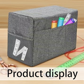 Sewing Machine Cover with Storage Pockets, Foldable Dust Protector Oxford Cloth Sewing Machine Case, Washable Dustproof Sewing-Machine Cover for Domestic Machines Accessory, Grey