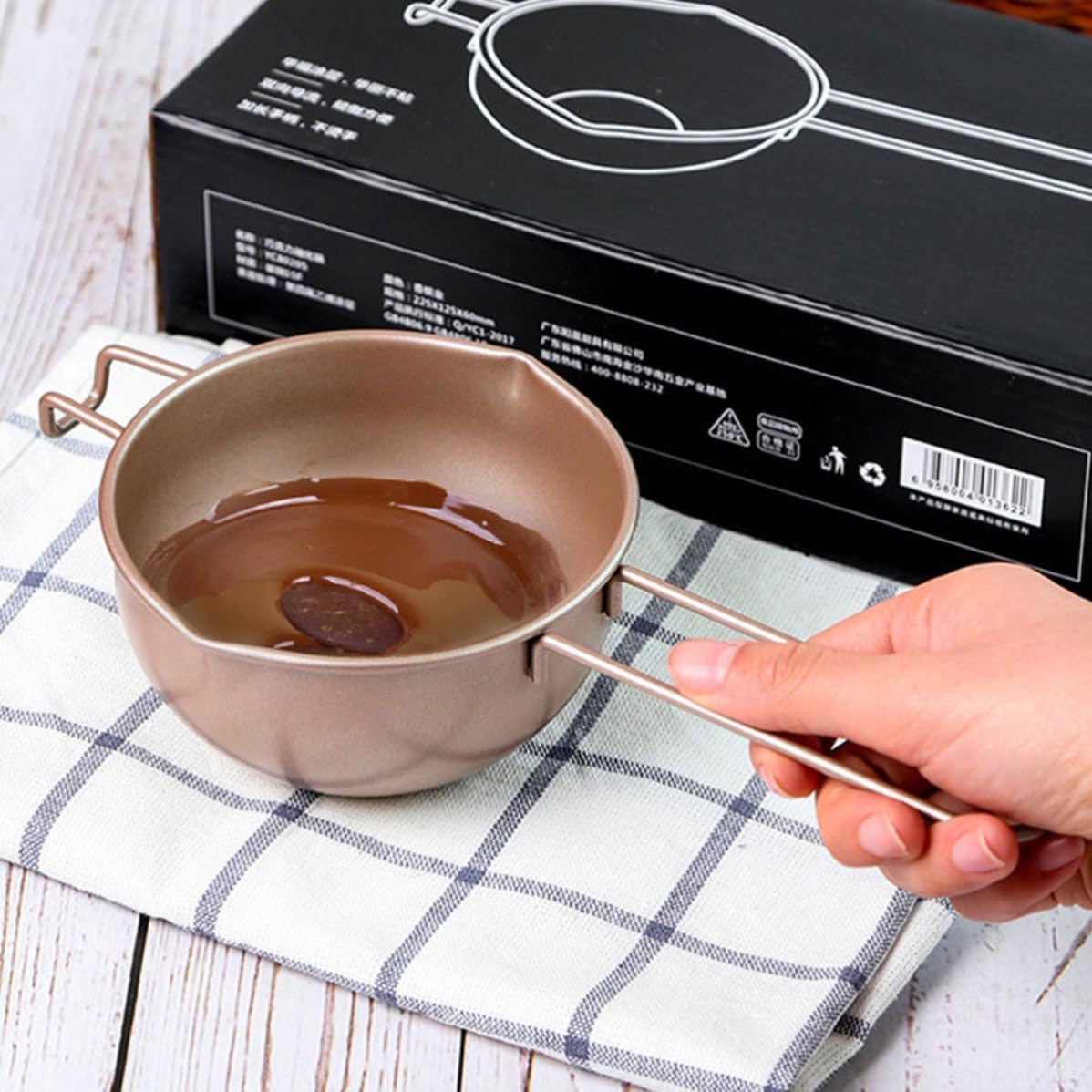 Chocolate Melting Pot Butter Warmer Carbon Steel with Handle for Kitchen