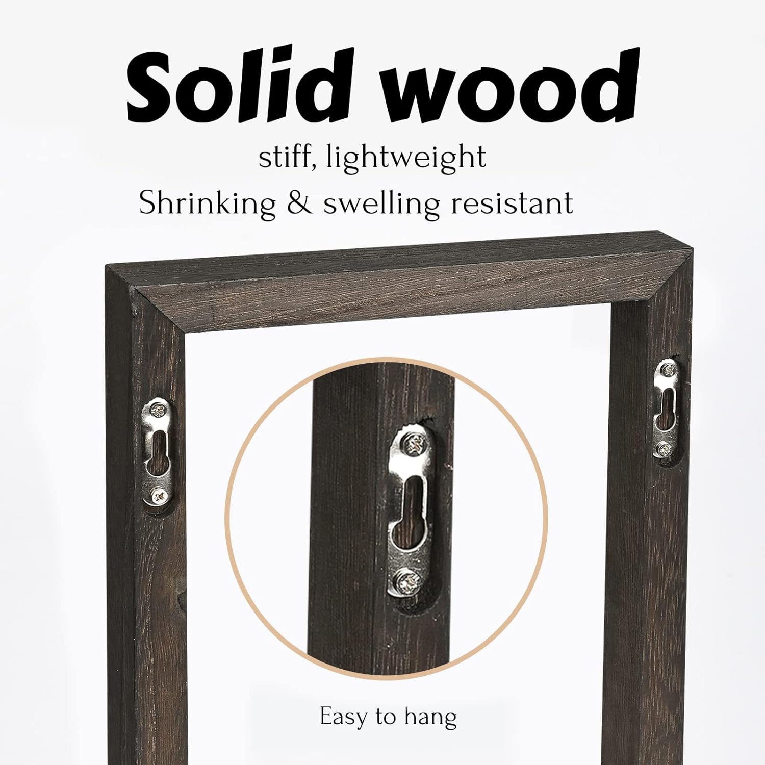 idee-home Floating Shelves for Wall, Rustic Square Hanging Floating Shelves Set of 4 Wood, Wall Decor Mounted Bathroom, Living Room, Kitchen Storage