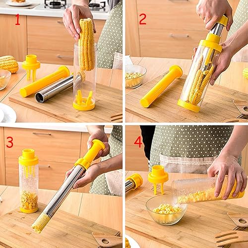 Miniatura 2 de Trituradora de maíz más segura, pelador de maíz rápido, cortador de mazorca de maíz de acero inoxidable, herramienta de eliminación de granos de
