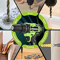 Vista 8 de WORKBLESS Juego de Taladro Eléctrico de 21V, Taladro Inalámbrico con Batería y Cargador, Portabrocas sin Llave de 3/8'', Velocidad Variable