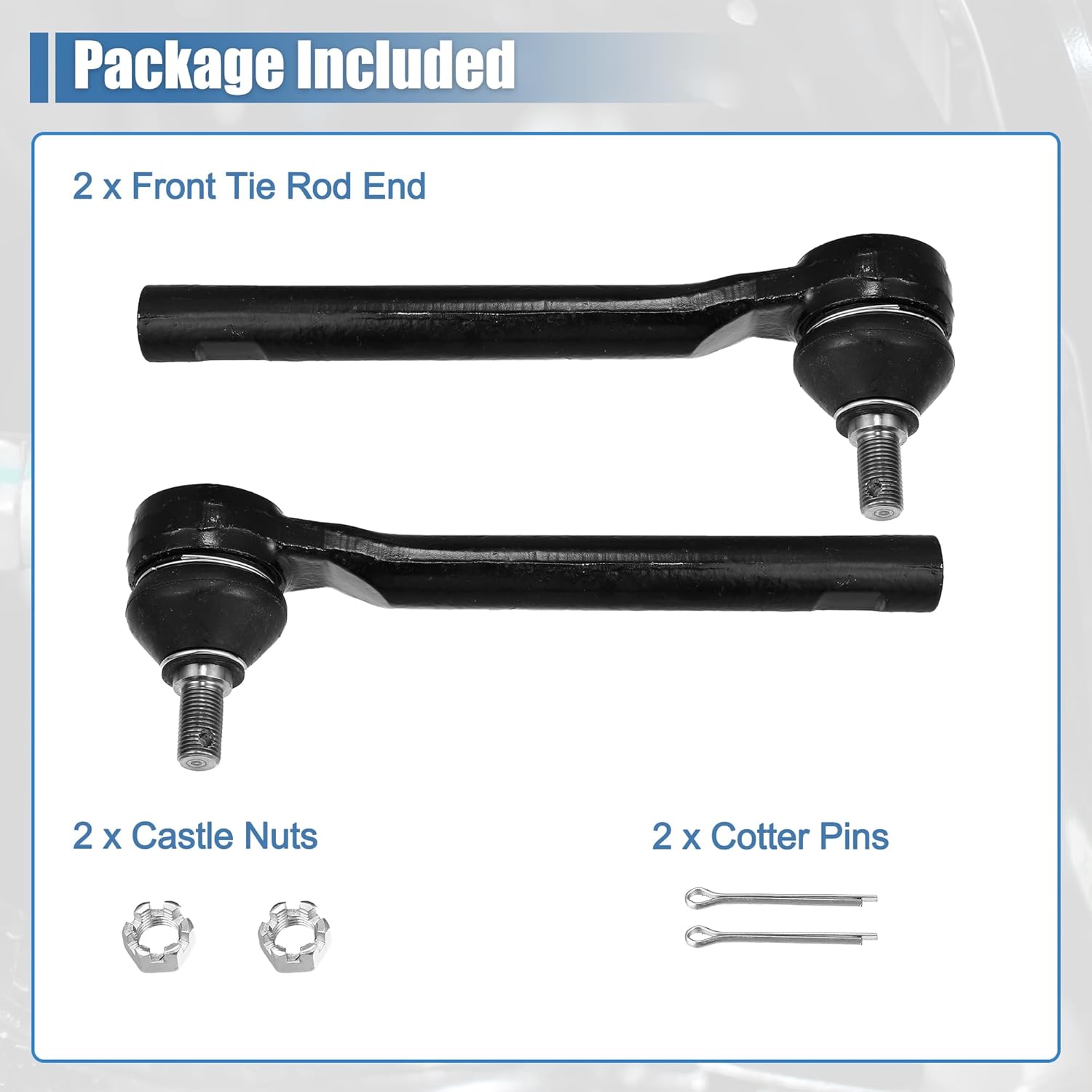 X AUTOHAUX 2pcs Front Outer Tie Rod End Links Kit Suspension Steering Tie Rod End ES800224 for Honda Odyssey 2005-2010 53540SHJA01