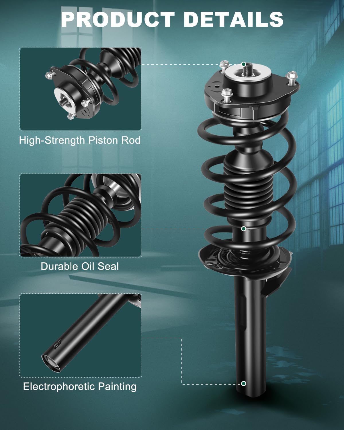 AUTOMUTO Front Pair Complete Struts Spring Assembly Shock Absorber Compatible with 12-13 for Volkswagen Type 1, 07-11 for Volkswagen Eos, 10-13 for Volkswagen for Golf, 06-13 for Volkswagen for GTI