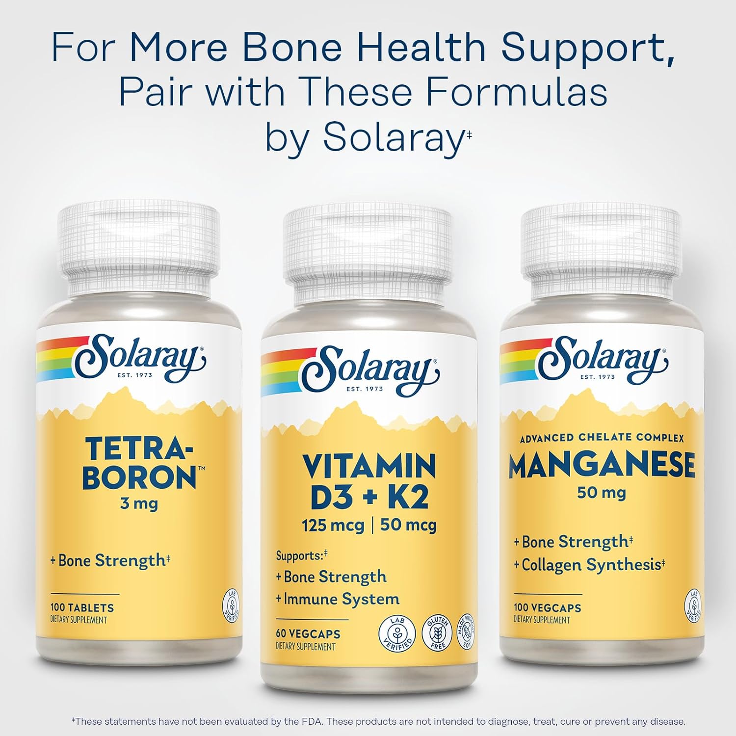 SOLARAY Vitamin D3 K2 - Bone Health and Immune Support Supplement - with 5000 IU Vitamin D as VIT D3 and 50 mcg Vitamin K2 as Menoquinone MK7, Made Without Soy, 60-Day Guarantee, 60 Serv, 60 VegCaps - Image 6