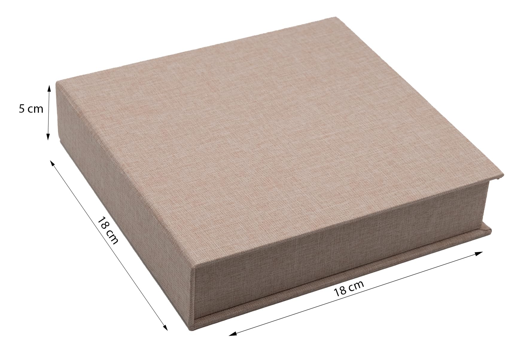 Élégante boîte photo, avec fente USB, boîte cadeau, pour clés USB et tirages photo 10 x 15 cm (sans USB), boîte de rangement, boîte de rangement, boîte à souvenirs, cadeau photo (beige, 18 x 18 x 5 cm