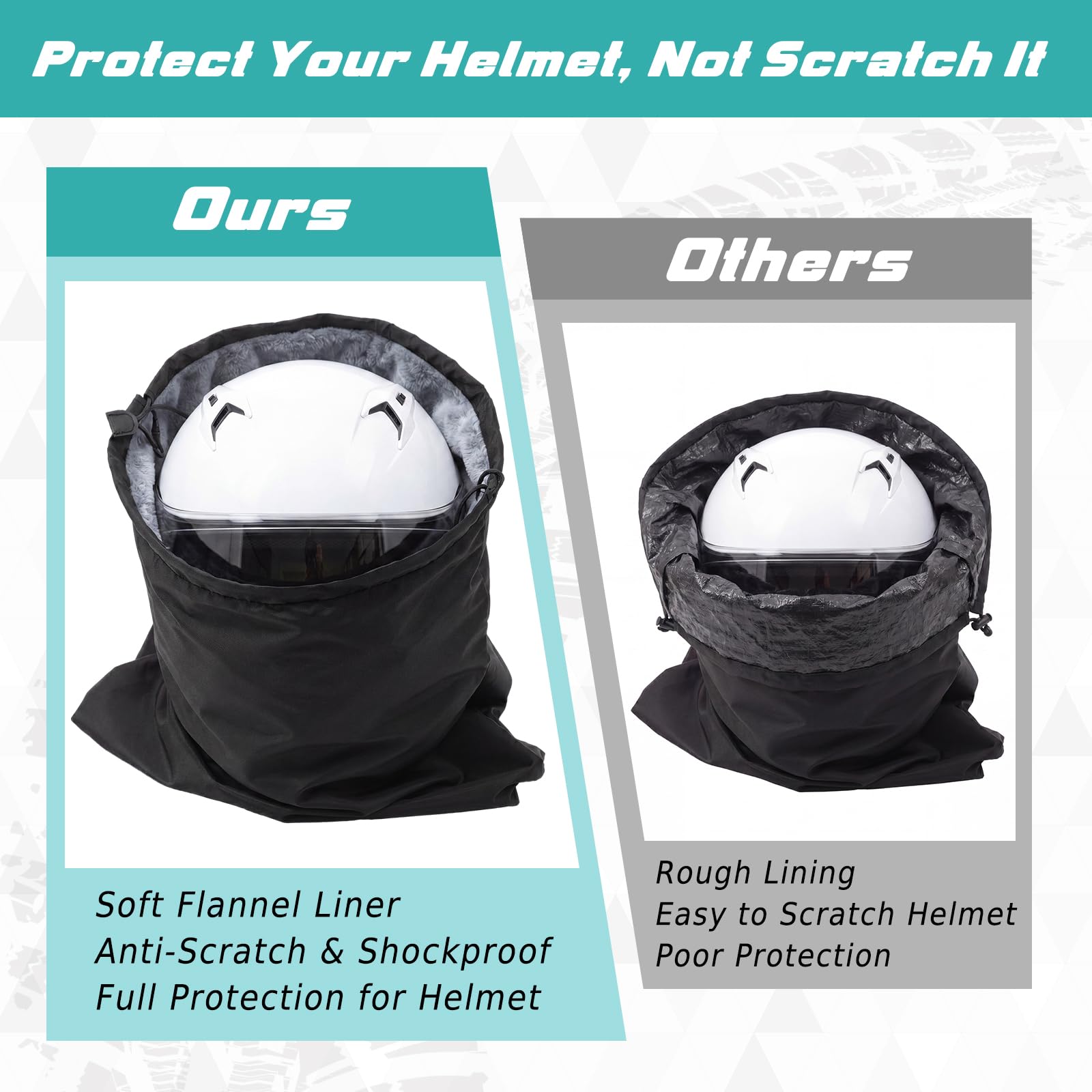 Amazon.com: Yeyeplum 2 Pack Motorcycle Helmet Bag with Soft Lining
