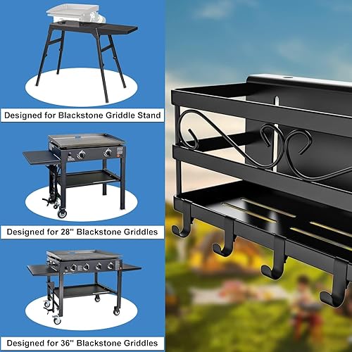 Miniatura 3 de Blackstone Grill Caddy  Accesorio de barbacoa extraíble para espátula de 28 pulgadas36 pulgadas  Carrito de plancha sin herramientas y fácil de