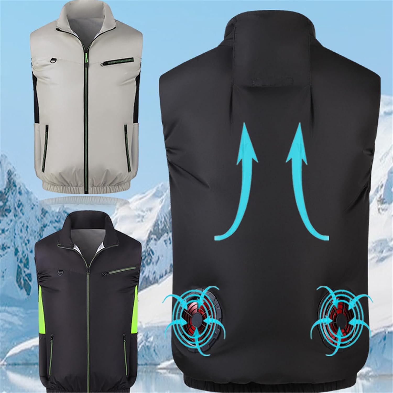 Japanese Fan Jacket - 2025 Storm Fan, Men‘s Electric Cooling Air Work Vest Jacket with 2 Fans