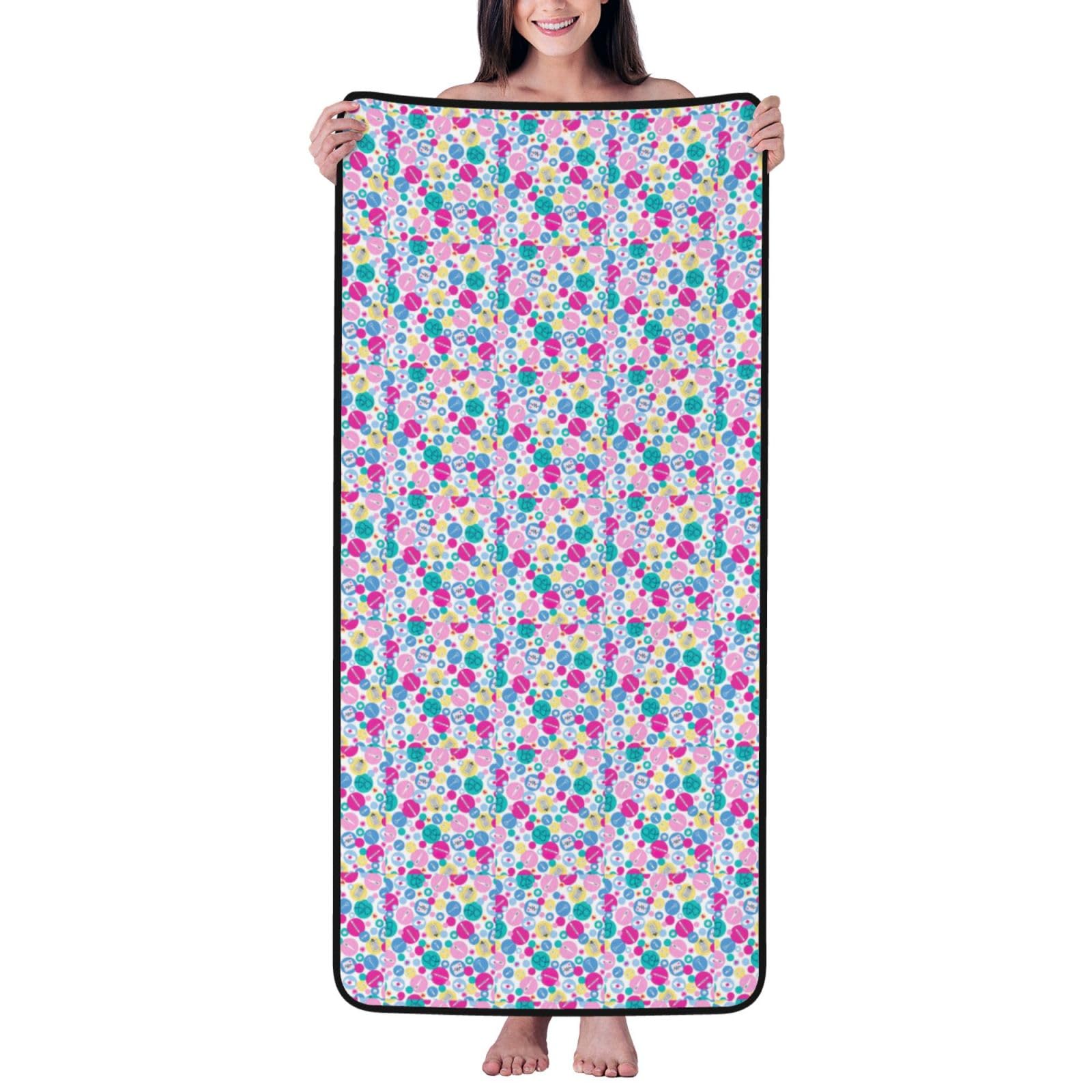 Toalla de baño de terciopelo coral estampada bonita para gimnasio, playa y descanso en casa