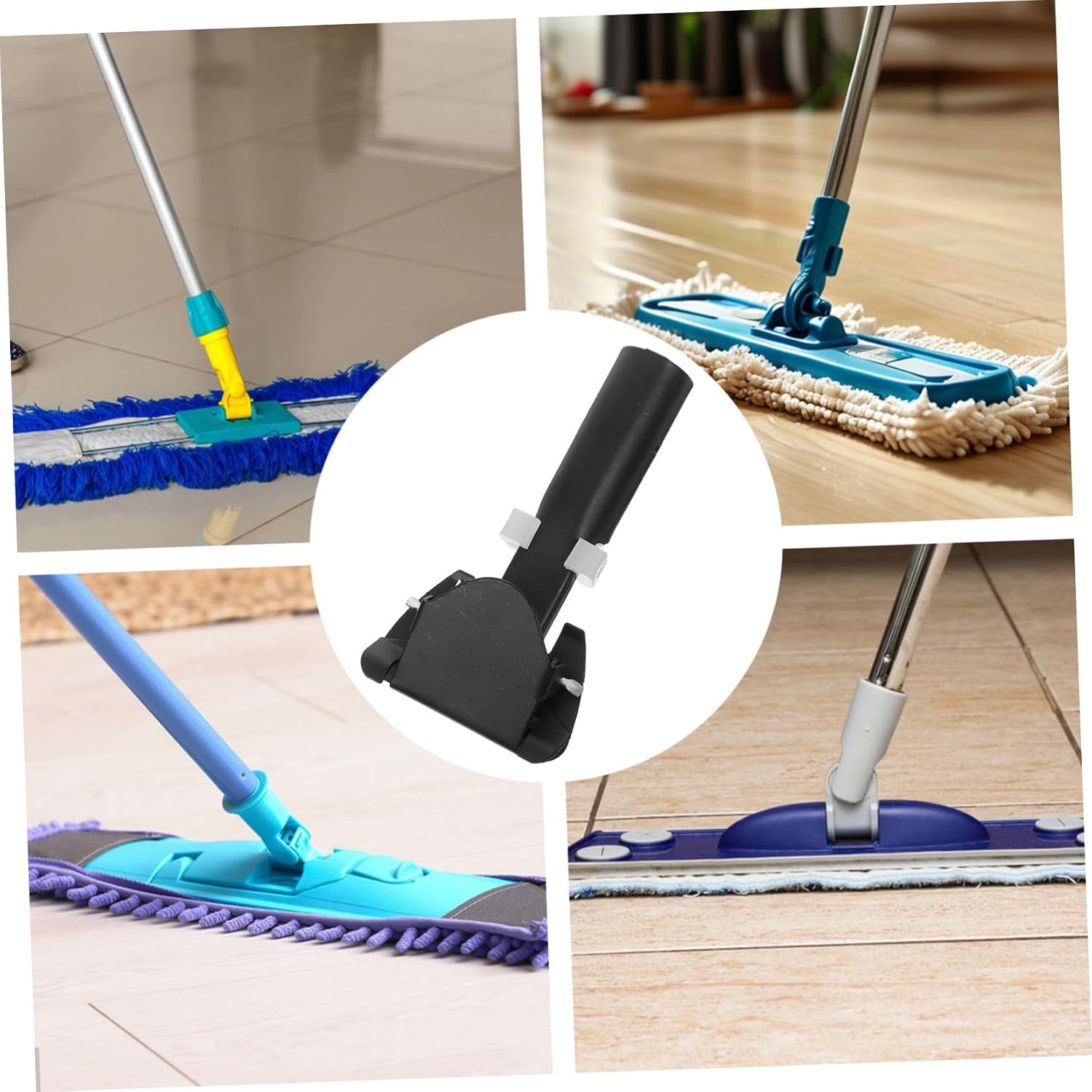 2pcs Mop Rod Replacement Clamp Heavy Duty Mop Handle Adapter for Home and Commercial Use Reusable Compatible Broom Rods and