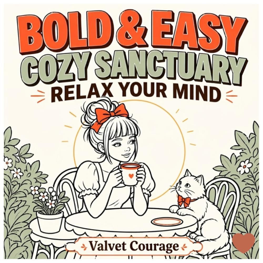 Bold and Easy Cozy Sanctuary Coloring Book for Adults: Simple Designs with Thick Lines for Easy, Stress-Free Coloring