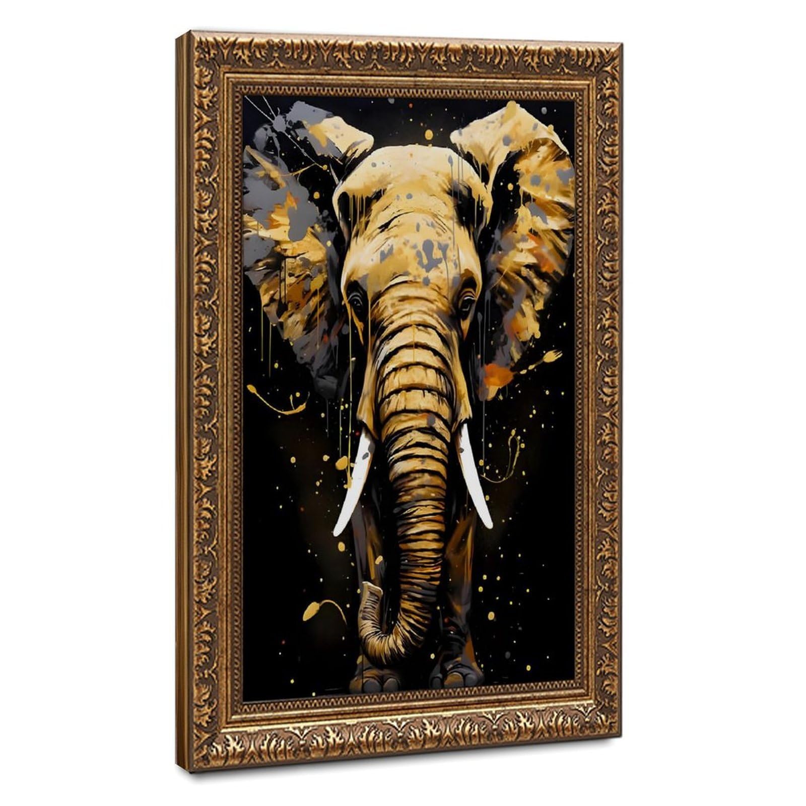 Bareronor Clear Bold Elephant Poster Canvas Poster Bedroom Decor Landscape Office Room Decor Gift 24" L X 36" W