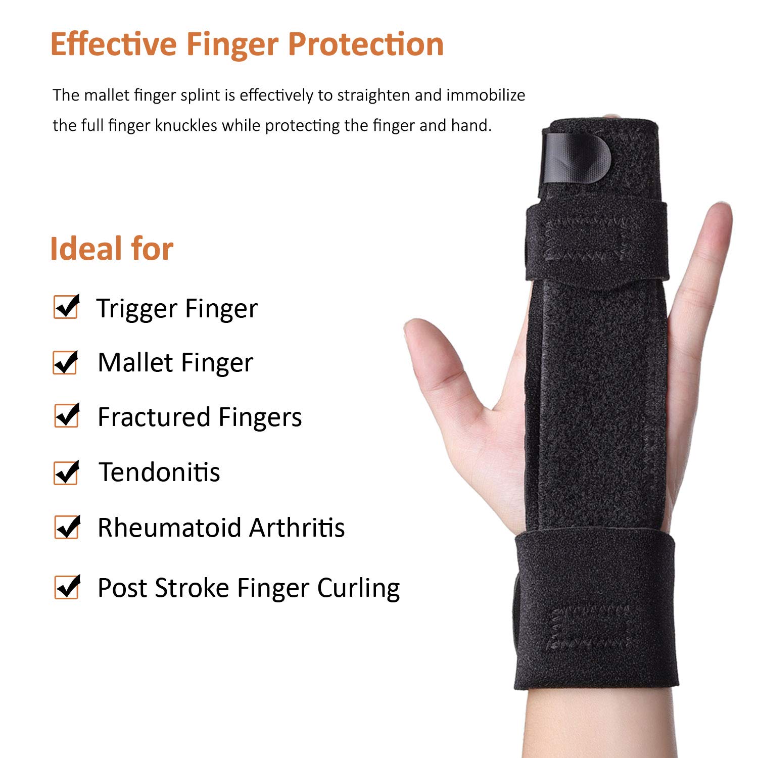 3 Finger Splint, Trigger Finger Splint, Finger Knuckle Immobilizer