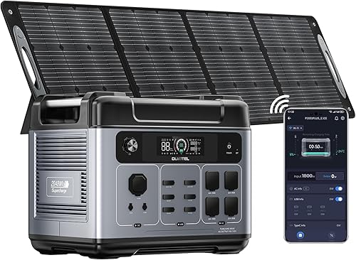 Vista 27 de OUKITEL Estación de energía P2001 PLUS de 2400 W, generador solar de 2048 Wh (pico 5000 W) 1.5 horas de carga rápida APP Control de emergencia