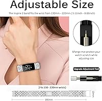 Vista 6 de Miimall Compatible con Fitbit Inspire Band, Inspire 2 Bling Band, Inspire HR Band con correa de repuesto de metal de cristal de diamante para Fitbit