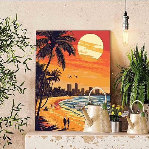 Miniatura 10 de Kit de pintura al óleo de la Torre Eiffel de Francia por números para niños y adultos principiantes paisaje urbano de París, pinturas digitales