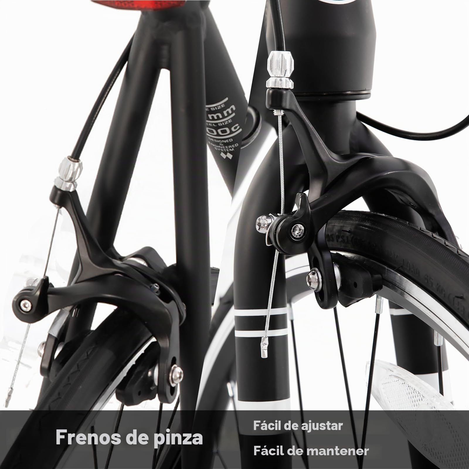 HILAND Alliance Bicicleta de Carretera 28 Pulgadas, 14 Velocidades, Cuadro de Aluminio de 49/53/57 cm para Hombre y Mujer, 700C Bicicleta para Uso Diario para Adultos, Negra/Blanca