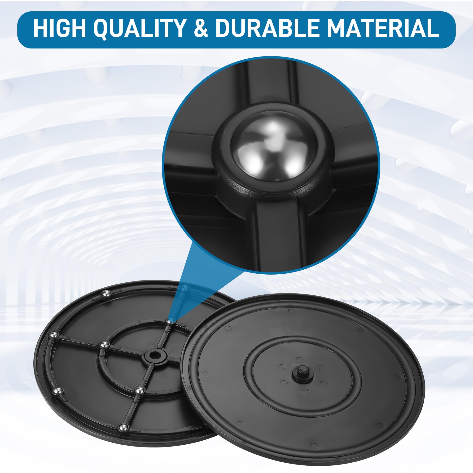 2 Pcs Plateau Tournant, 20cm Plateau Tournant TV avec Roulements à bBilles en Acier Plate-Forme Tournante Antidérapant pour Ordinateur Portable/Moniteur/TV/Haut-parleurs, Noir