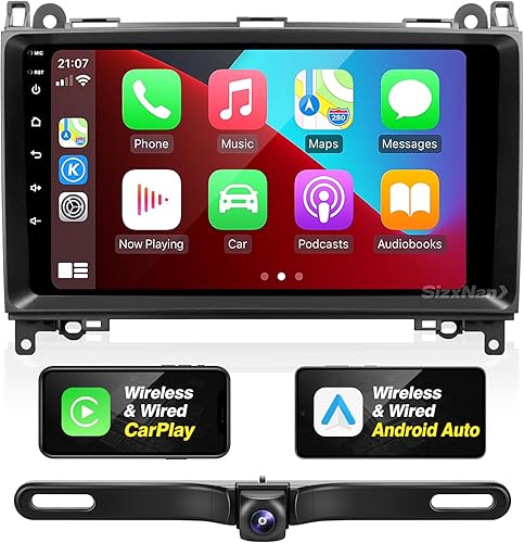 SizxNanv para Mercedes-Benz W169 W245 B160 B170 B180 B200 W639 Android Radio compatible con Carplay inalámbrico Android Auto, coche estéreo