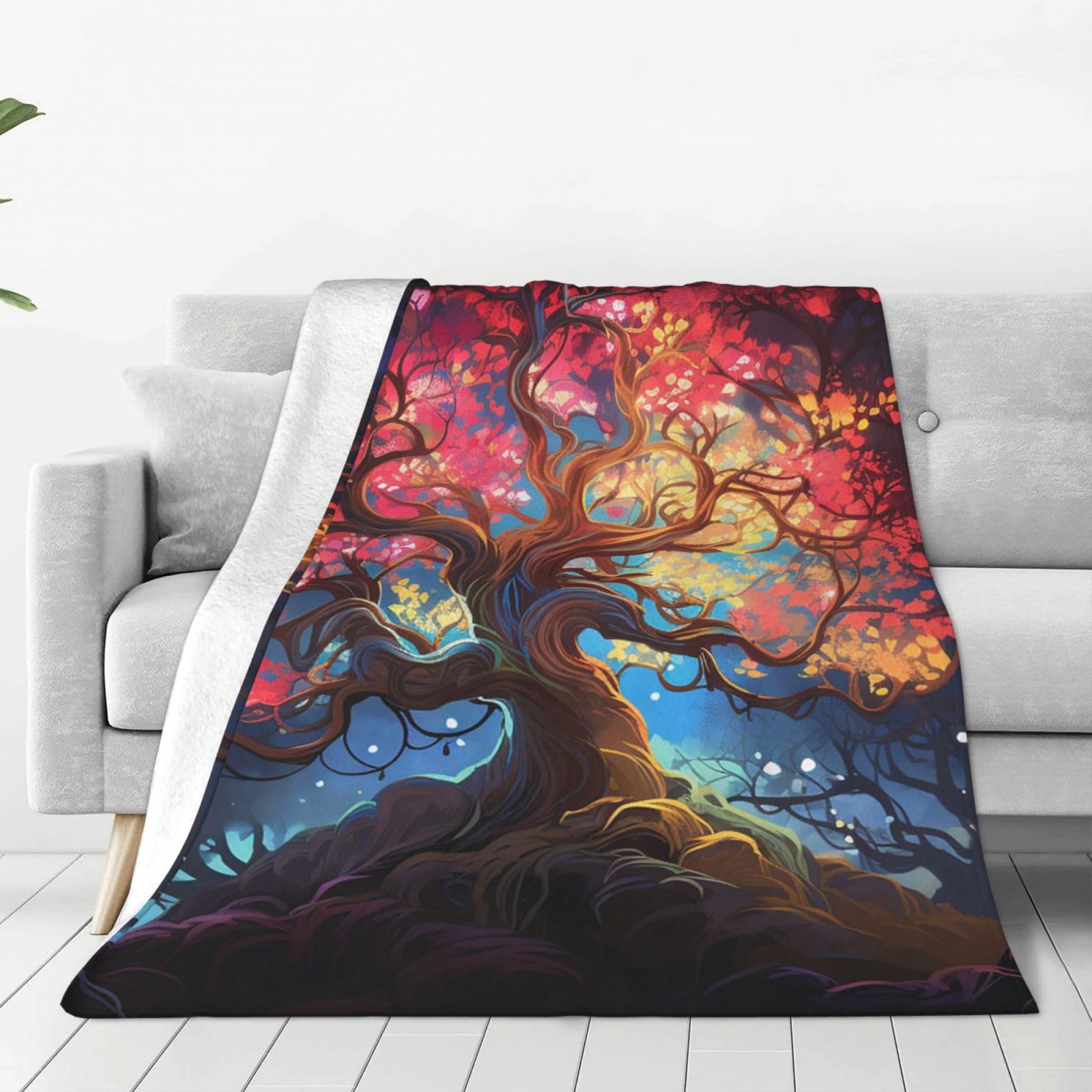 Couverture micro polaire Dream Tree : plaid doux et chaud pour canapé
