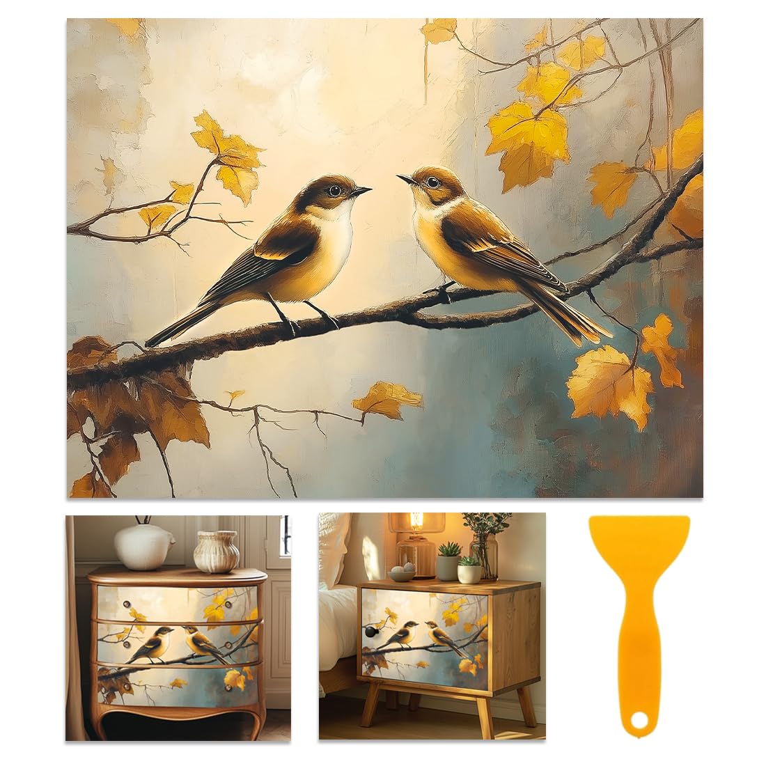 Décoration de meuble oiseaux vintage : embellissez votre commode et votre vaisselle en verre