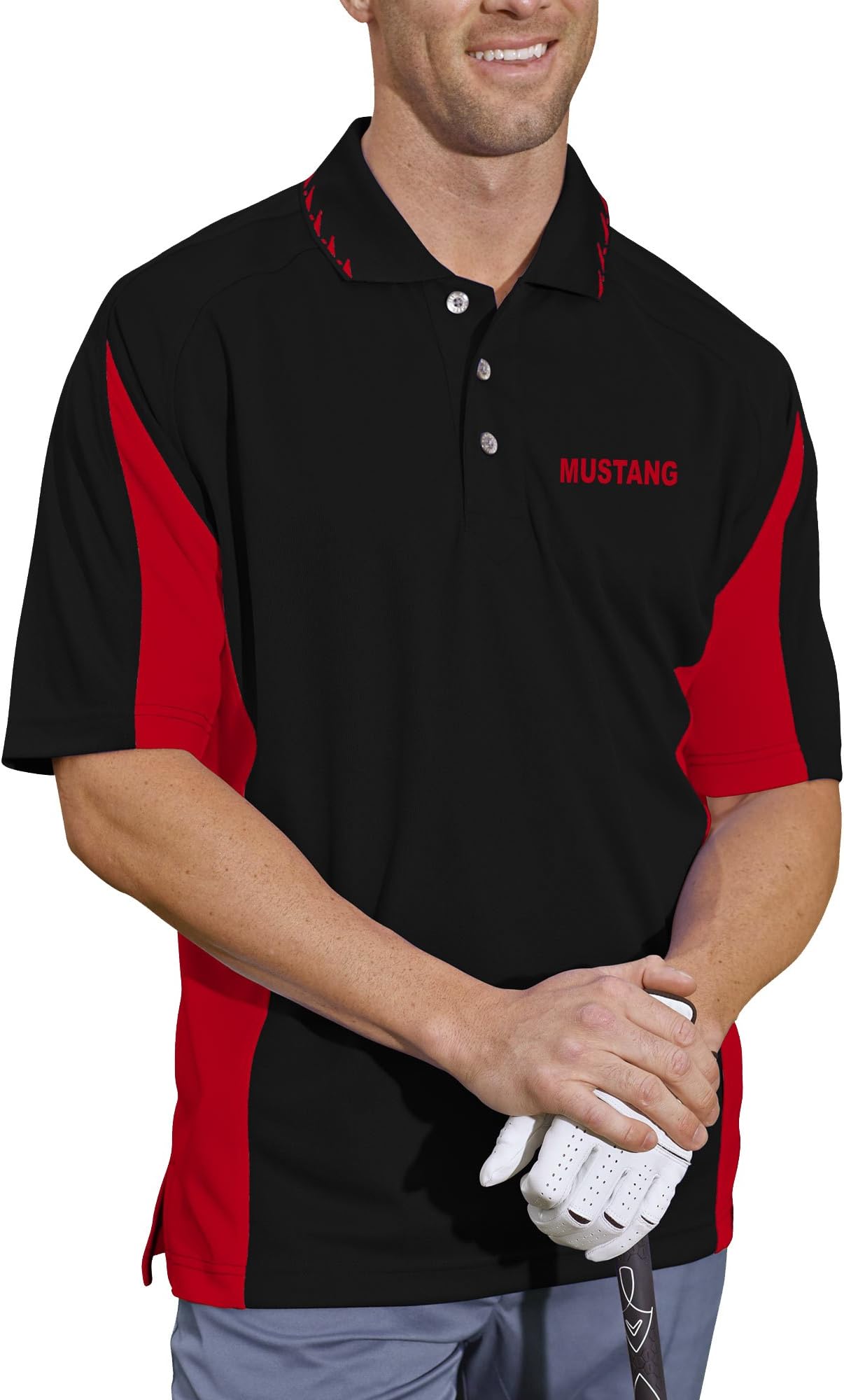 Men's Short Sleeve Mustang Style Polo Shirt (Without Embroidery)