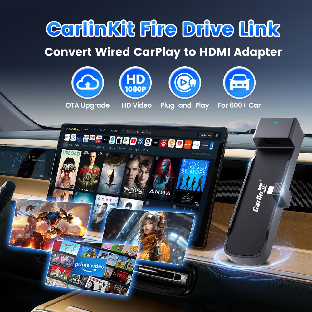 Carlinkit Fire TV Stick için FireDrive Link Dönüştürücü - Kablolu