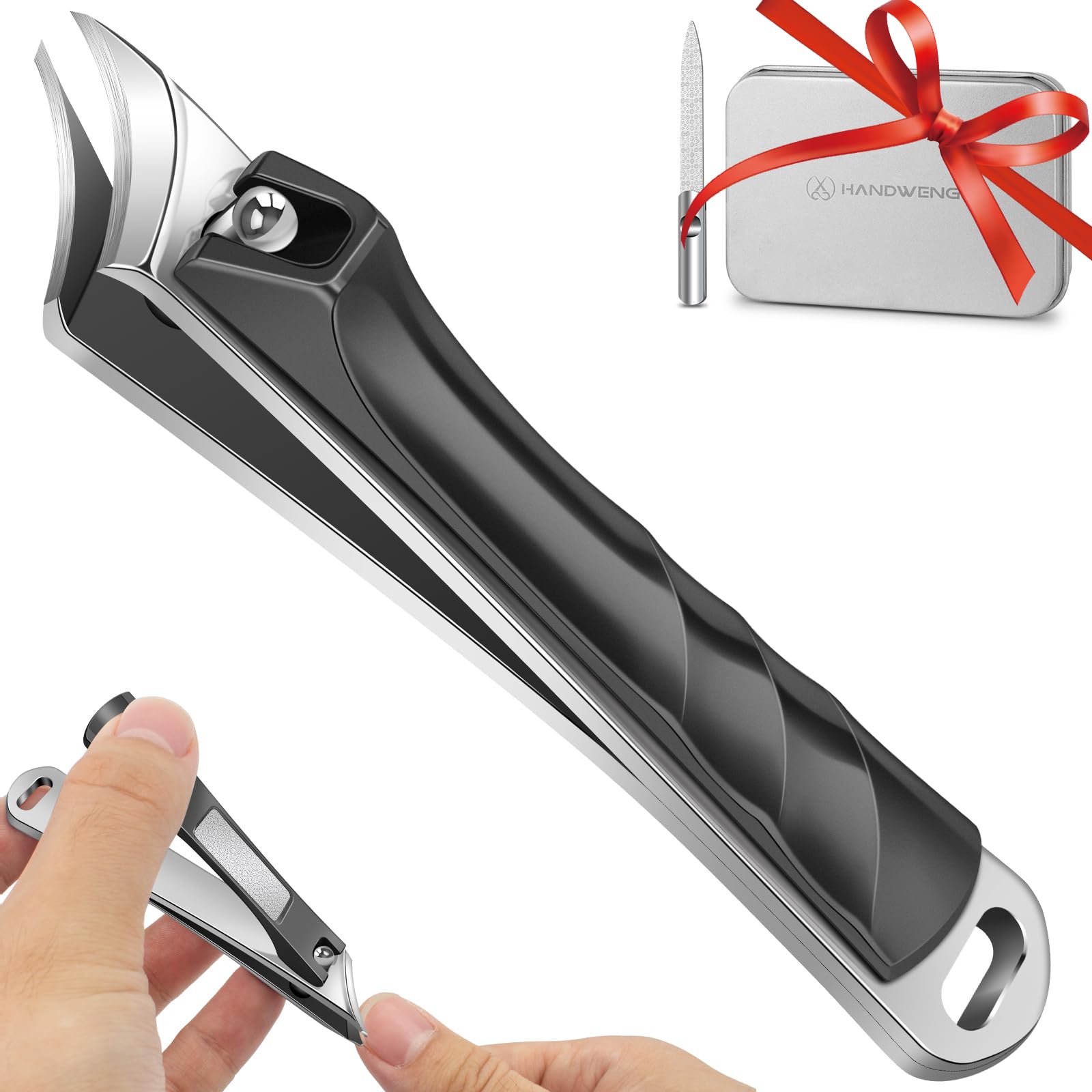 Ingrown Toenail Clippers, Slanted Nail Clippers for Thick Nails for Seniors Black