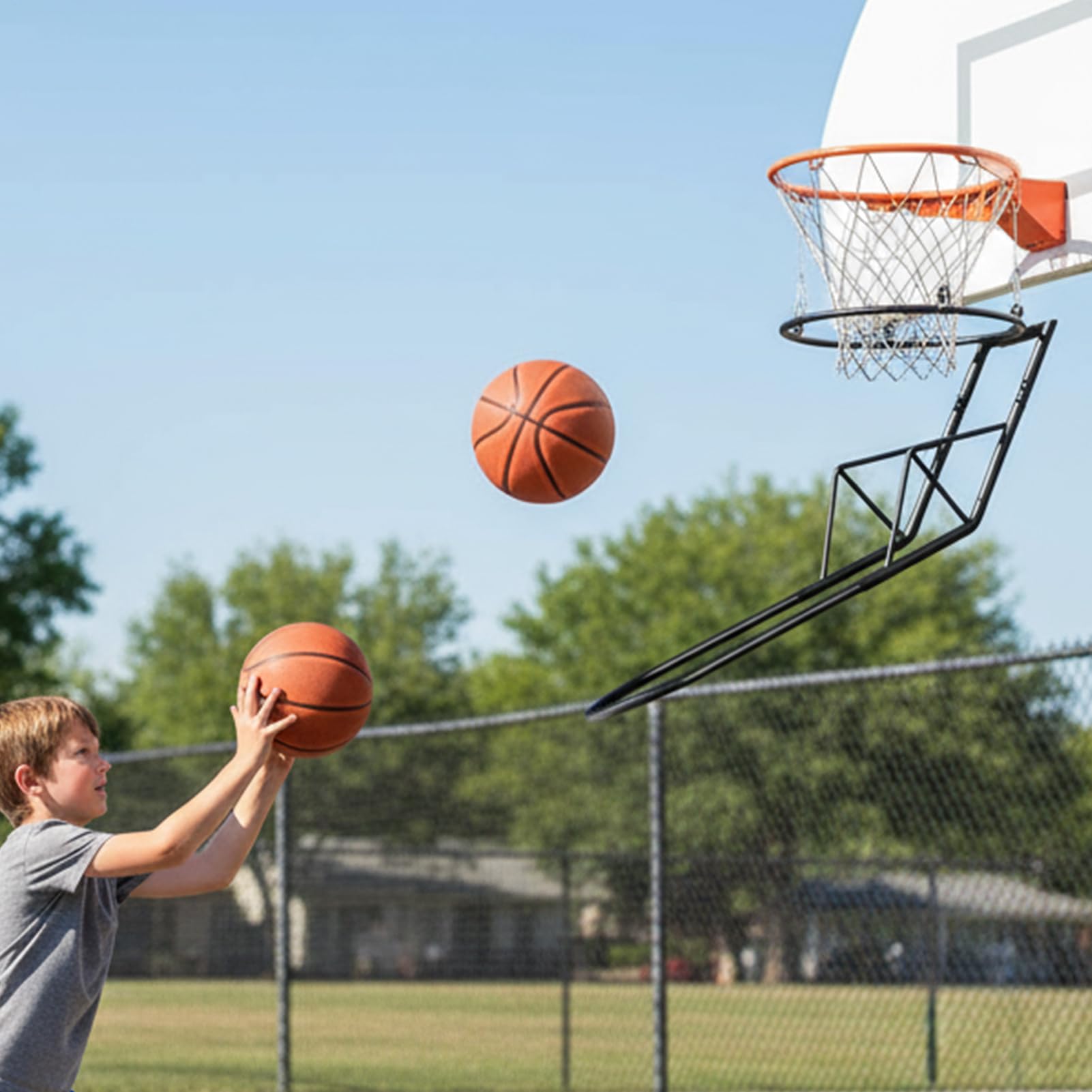 Rücklauf-Aufsatz Für Basketballkörbe Metall Korb Zubehör | Basketball Auffangnetz Für Spielfeld, Garten, Draußen, Tür, Training, Schule, Sporthalle, für Teenager und