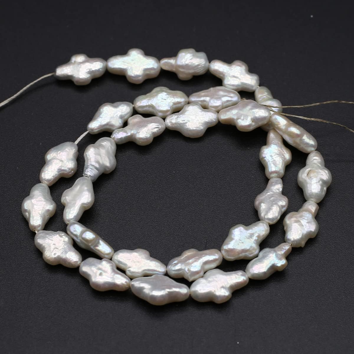 Baroque Pearl Beads Natural Cross Shape Cultured Freshwater White Pearl Loose Bead for DIY Women Pendants Earrings Jewelry Making