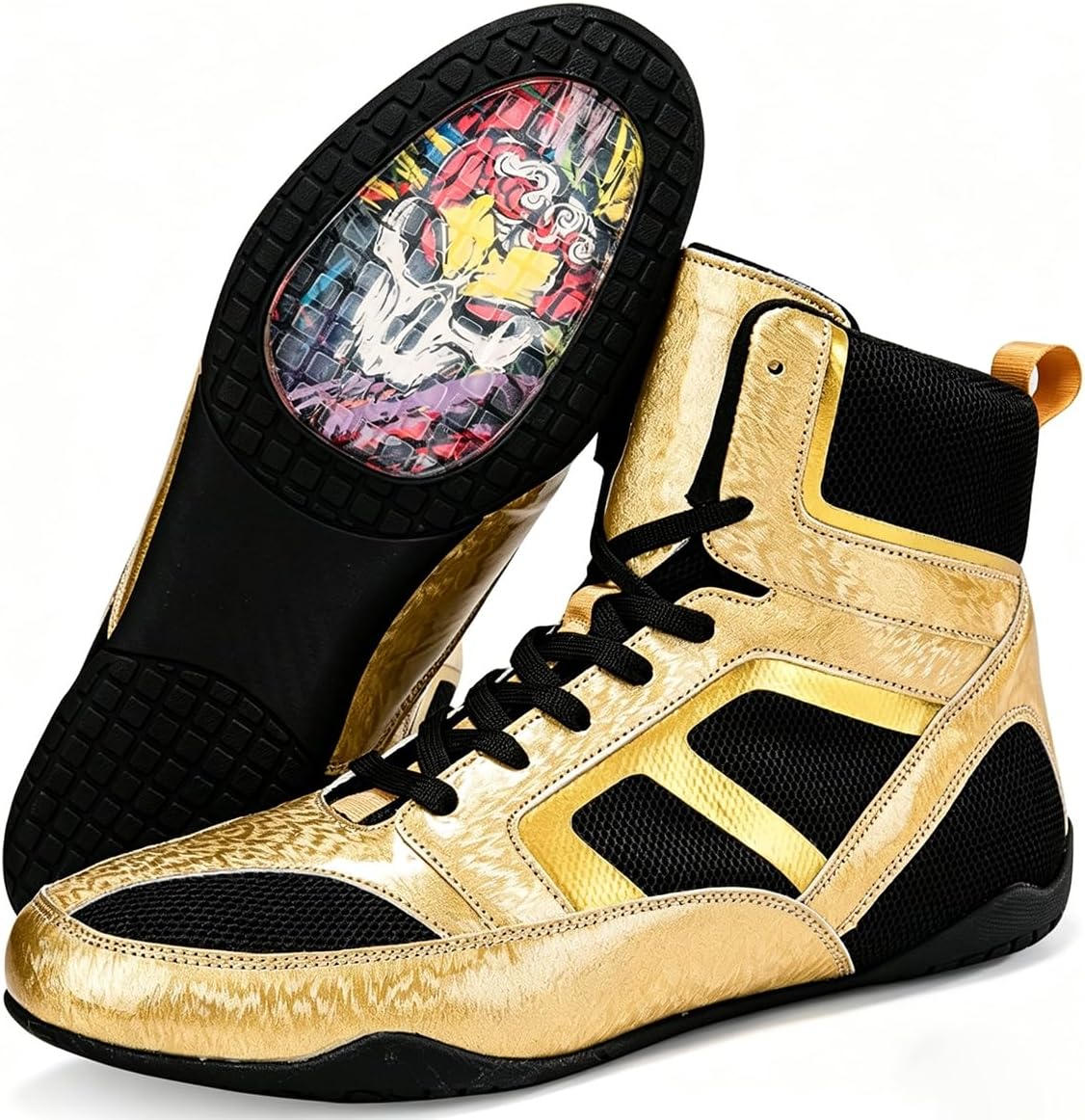 Men's Mesh Wrestling & Boxing Shoes, Wrestling MMA Training Shoes, Non Slip Sole, for Bodybuilding Athletic Fitness Sport