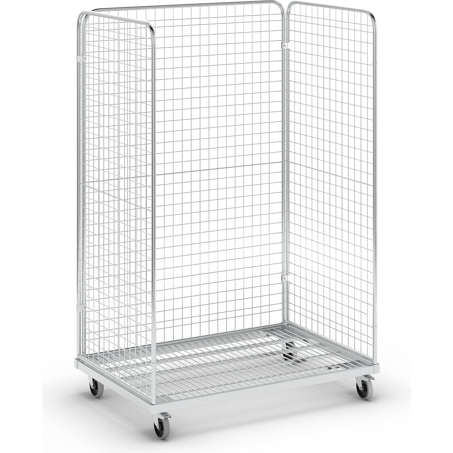 Roll-conteneur en Acier, L x l 1200 x 800 mm, 3 Faces, Avec paroi arrière -