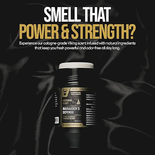 Miniatura 7 de The Beard Struggle Marauder's Defense - Desodorante con infusión de carbón natural para hombres, sin aluminio, colección Platino, Vanir's Wisdom