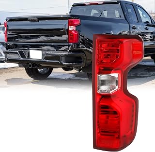 QKVCX Tail Light Assembly Compatible with 2019 2020 2021 2022 Chevy Silverado 1500 Braking Lamps, Bulbs and Harness Included, Rear Right Side Replacement.