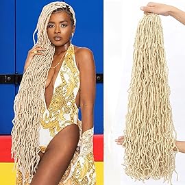 36 Inch 1 Packs Soft Locs Blonde 613 Color Crochet Hair Pre Extended Long New Faux Locs Pre-looped Super Lightweight Synthetic Crochet Hair Braids For Black Women (36inch, 1pack, Blonde)