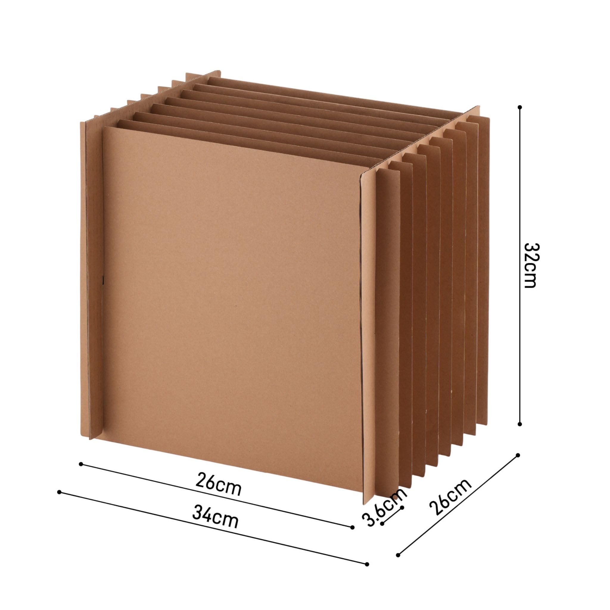 Kit Déménagement Vaisselle – 6 cartons multi-usage (34x26x32 cm, 28L), 6 séparateurs 2 x 9 assiettes, 2 x 36 verres, 2 x 12 bouteilles, 1 rouleau adhésif Havane (4,6 cm x 68 m)