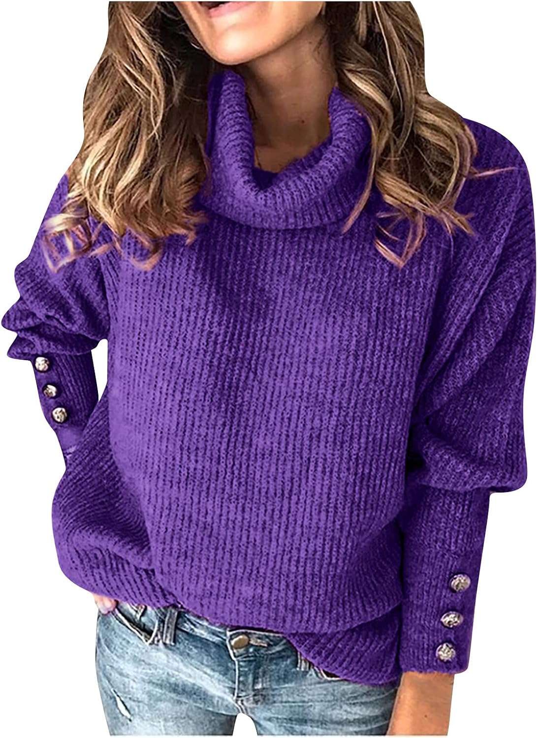 Turtleneck Sweaters for Women Fall Long Sleeve Dressy Casual Pullover Tops Slouchy Knitted Shirts Winter Outfits
