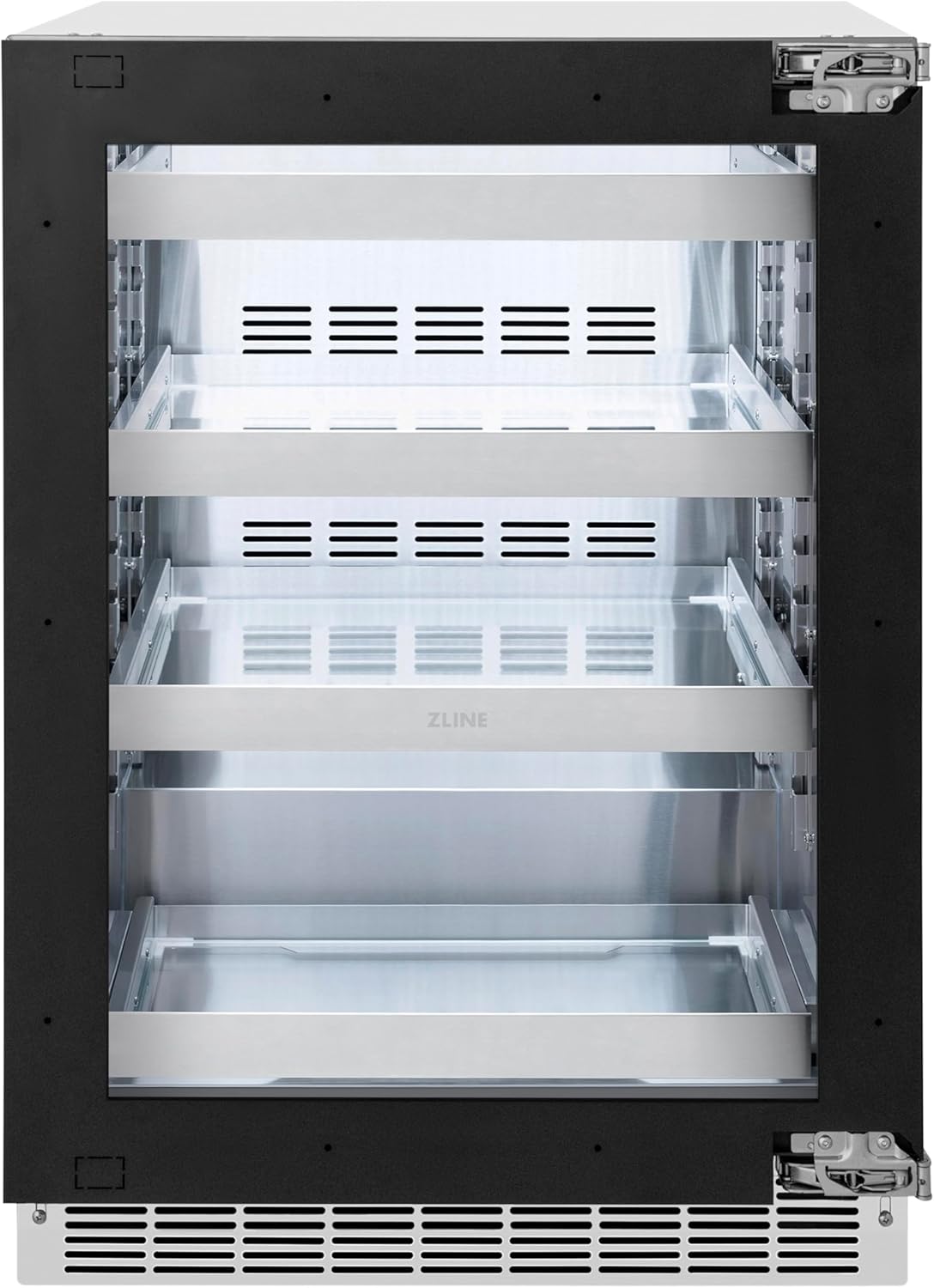 ZLINE Autograph Edition 24 in. Touchstone 151 Can Beverage Fridge With Panel Ready Glass Door And Matte Black Handle (RBSPOZ-24-MB)