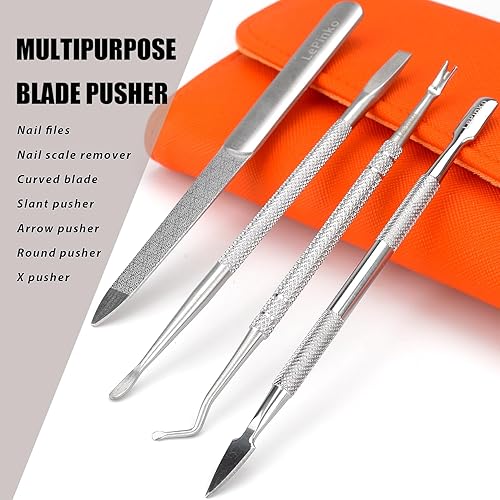 Miniatura 4 de Juego de cortaúñas para uñas gruesas de los pies y dedos, cortaúñas resistentes para uñas encarnadas, juegos de manicura con estuche de cuero para