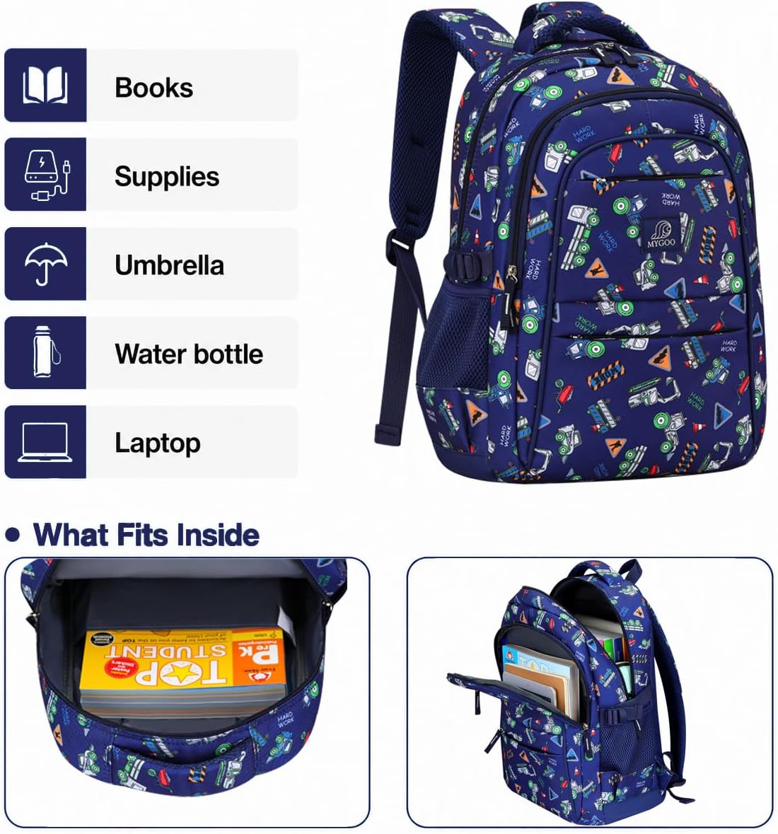 Mygoo Boys School Backpack Euclid Truck