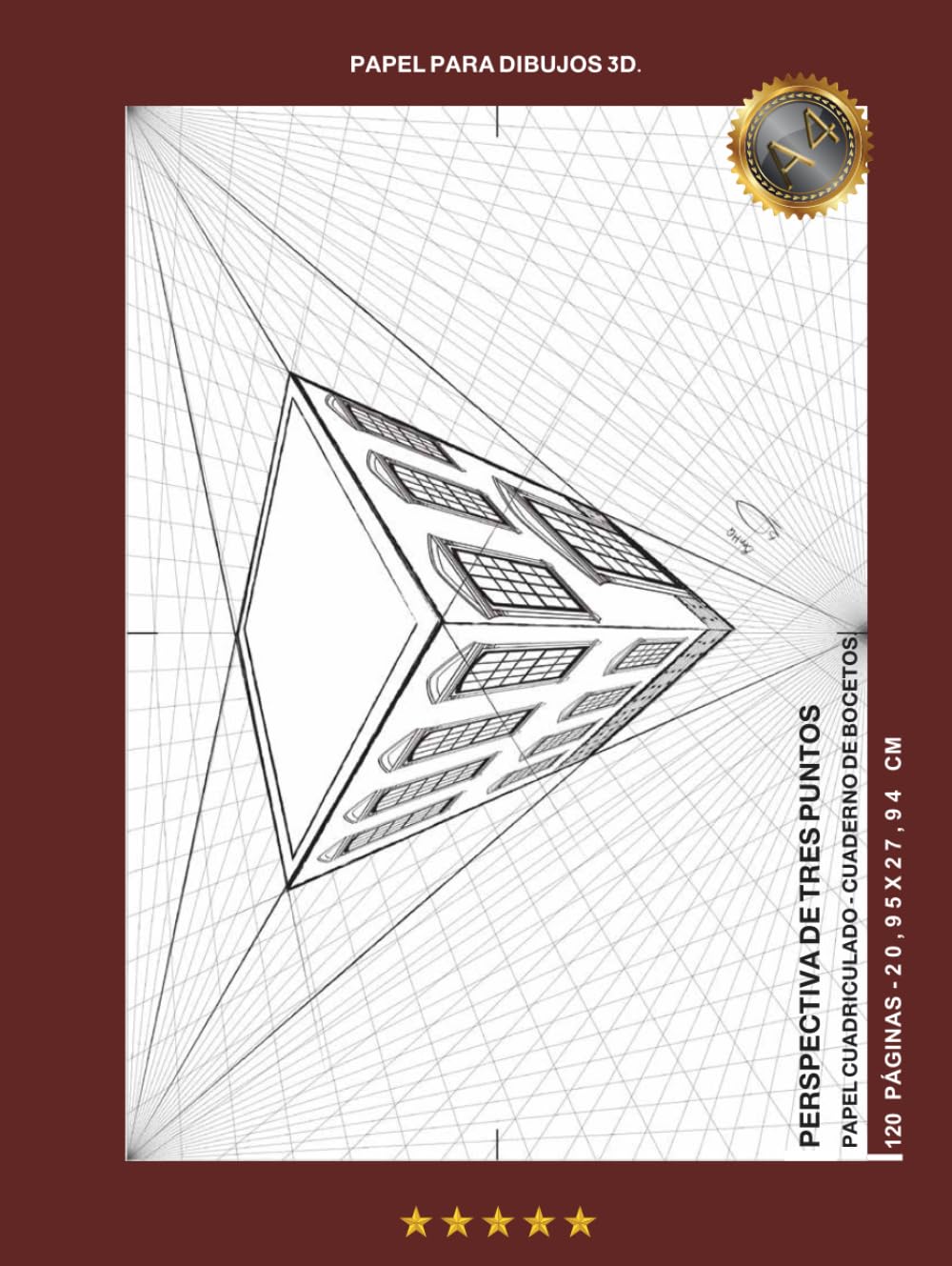 Carnet perspective 3 points A4 pour réussir vos dessins sans règle
