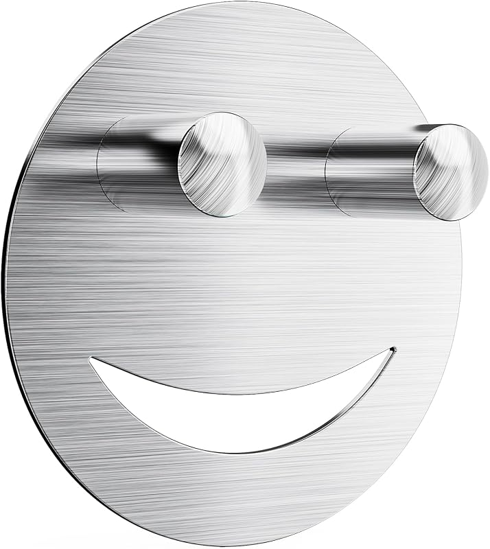 Stainless Steel Smiley Face Sponge Daddy Holder, Sink Caddy Organizer | Brushed Silver, with Suction Cup Installation for Kitchen, Keep Happy Face Sponge Clean and Dry