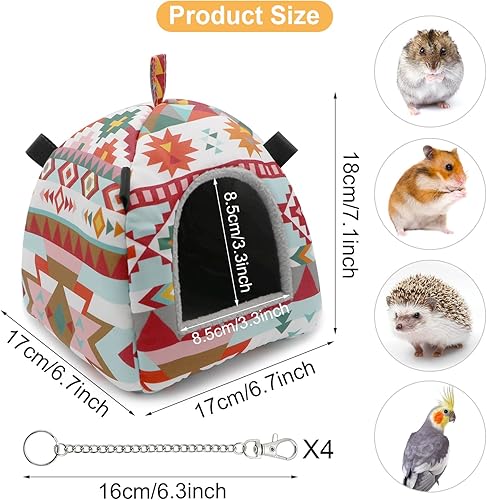 Miniatura 8 de Tienda de campaña para hámster, hamaca cálida de invierno, cama para dormir para ratas jerbos, planeadores de azúcar, ardilla, erizo, pájaros