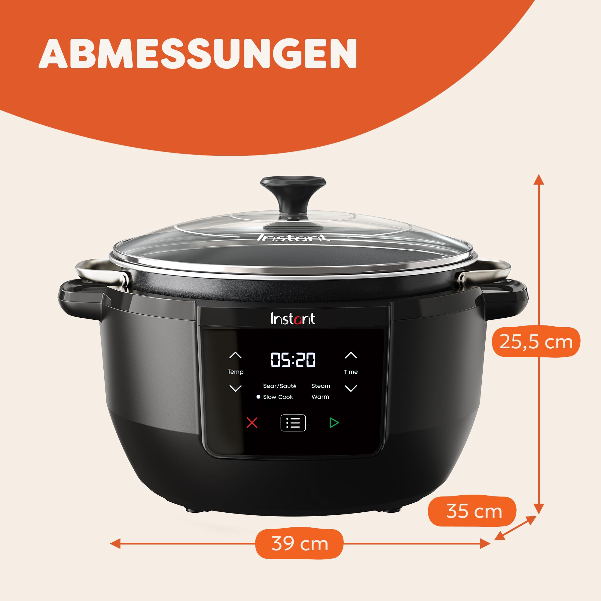 Instant Pot – Superior Schongarer – 7,1L Multikochsystem mit Einstellungen für Schongaren, Anbraten, Dämpfen und Warmhalten, antihaftbeschichteter Innentopf